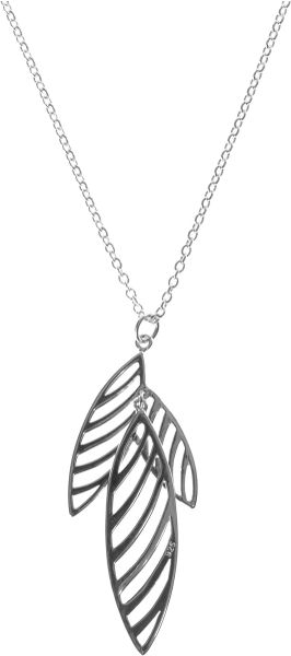 Kit Heath Sterling Silver Small Applique Leaf Necklace in Silver - Lyst