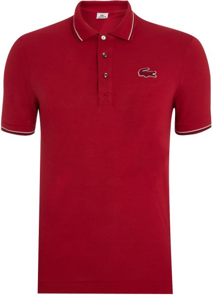 lacoste burgundy polo shirt