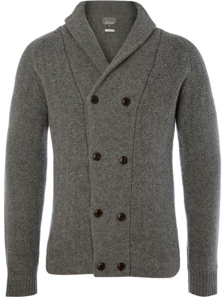 Linea Jacob Double Breasted Cardigan in Gray for Men (grey marl) - Lyst