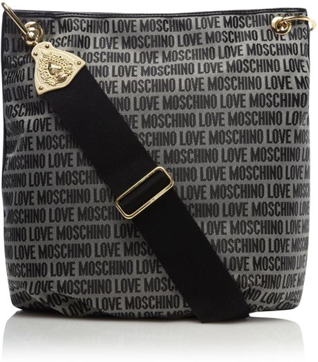Love Moschino Jaquard Medium Crossbody in Gray (black) - Lyst