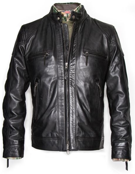Mango Leather Moto Jacket in Black for Men - Lyst