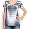Mango Cotton Striped Tshirt in Blue (navy) - Lyst
