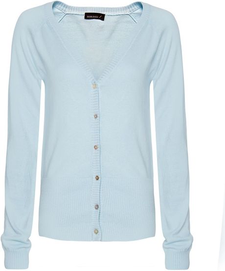 Mango Basic Cotton Cardigan in Blue (pastel blue) - Lyst