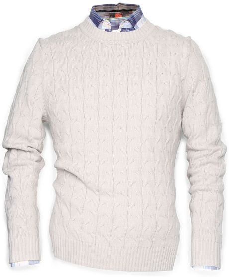 Mango Round Neck Knit Jumper in Beige for Men (stone) - Lyst