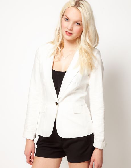 Mango Mango Tux Jacket in Beige (white) - Lyst