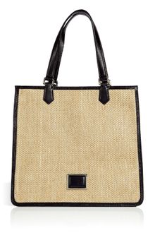 Marc By Marc Jacobs Black Solid Straw Sami Shoulder Bag - Lyst