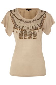 Maxmara Weekend Embellished Neck Jersey Top - Lyst