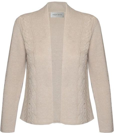 Minuet Petite Stone Cable Godet Cardigan in Beige (stone) - Lyst
