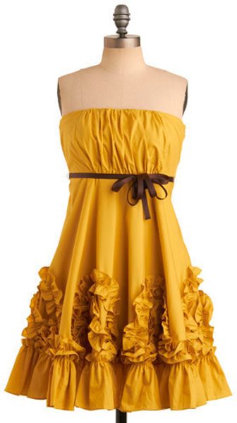 ModCloth Yellow Gorgeous Dress - Lyst