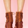 Nasty Gal Rachel Cutout Bootie Camel Suede in Brown (camel) - Lyst