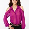 Nasty Gal Cutout Chiffon Blouse in Purple (fuchsia) - Lyst
