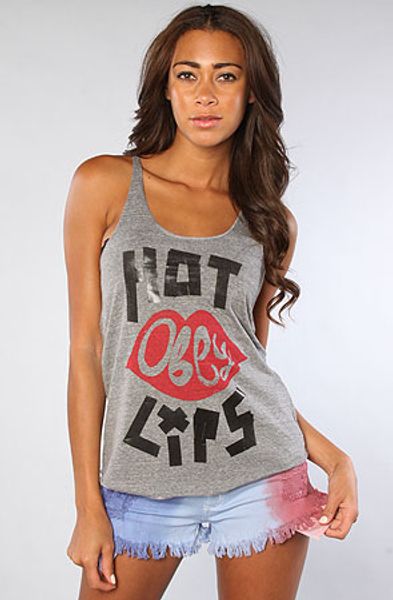 Obey The Hot Lips Track Tank in Gray - Lyst