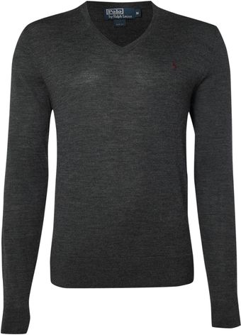 Polo Ralph Lauren Slim Fit Merino Vneck Jumper - Lyst