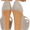 Red Valentino Leather and Canvas Wedge Sandals in Brown (camel) - Lyst