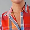 Tommy Hilfiger Felice Check Long Sleeve Shirt in Multicolor (orange) - Lyst