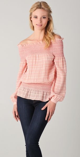 Tory Burch Millicent Blouse in Pink - Lyst