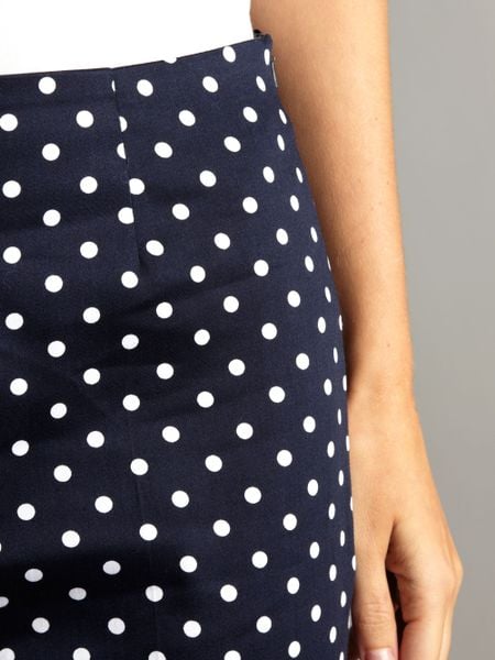 Untold Polka Dot Capri Trousers In Black Navy Lyst