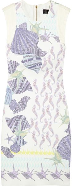 Versace Seaprint Scubajersey Dress in Purple (sea) - Lyst