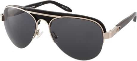 Alexander Wang Alexander Wang Aviator Sunglasses in Black for Men (silver) - Lyst