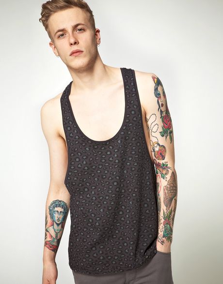 Asos Vest with All Over Leopard Print in Gray for Men (grey) | Lyst