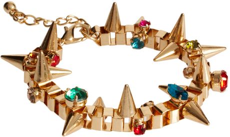 Asos Asos Jewelled Spike Bracelet in Gold (multi) - Lyst