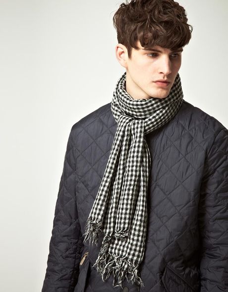 Barbour Barbour Lightweight Gingham Scarf in Black for Men - Lyst