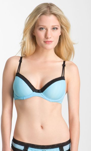 Betsey Johnson Lightly Lined Underwire Demi Bra in Blue (blue angel) - Lyst
