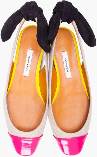 beige flats with bow