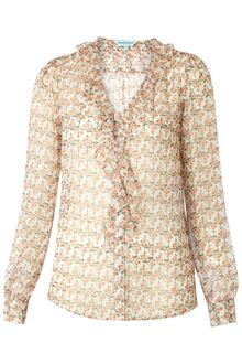Dickins & Jones Ladies Ruffle Print Blouse - Lyst