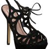 Dune Halumi D Laser Cut Suede Sandals in Black - Lyst