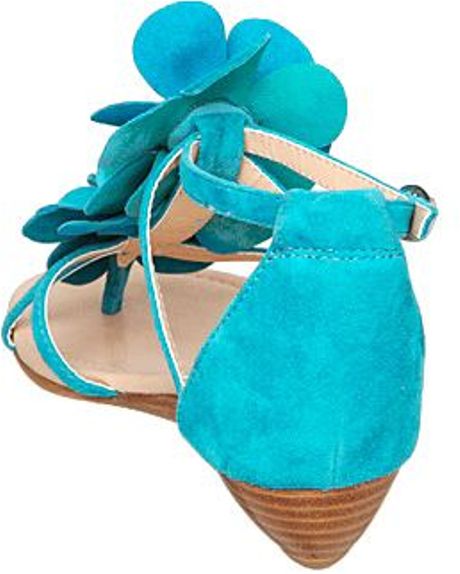 turquoise blue wedge sandals