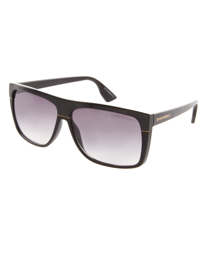 Emporio Armani Flat Brow Sunglasses In Black For Men Lyst 