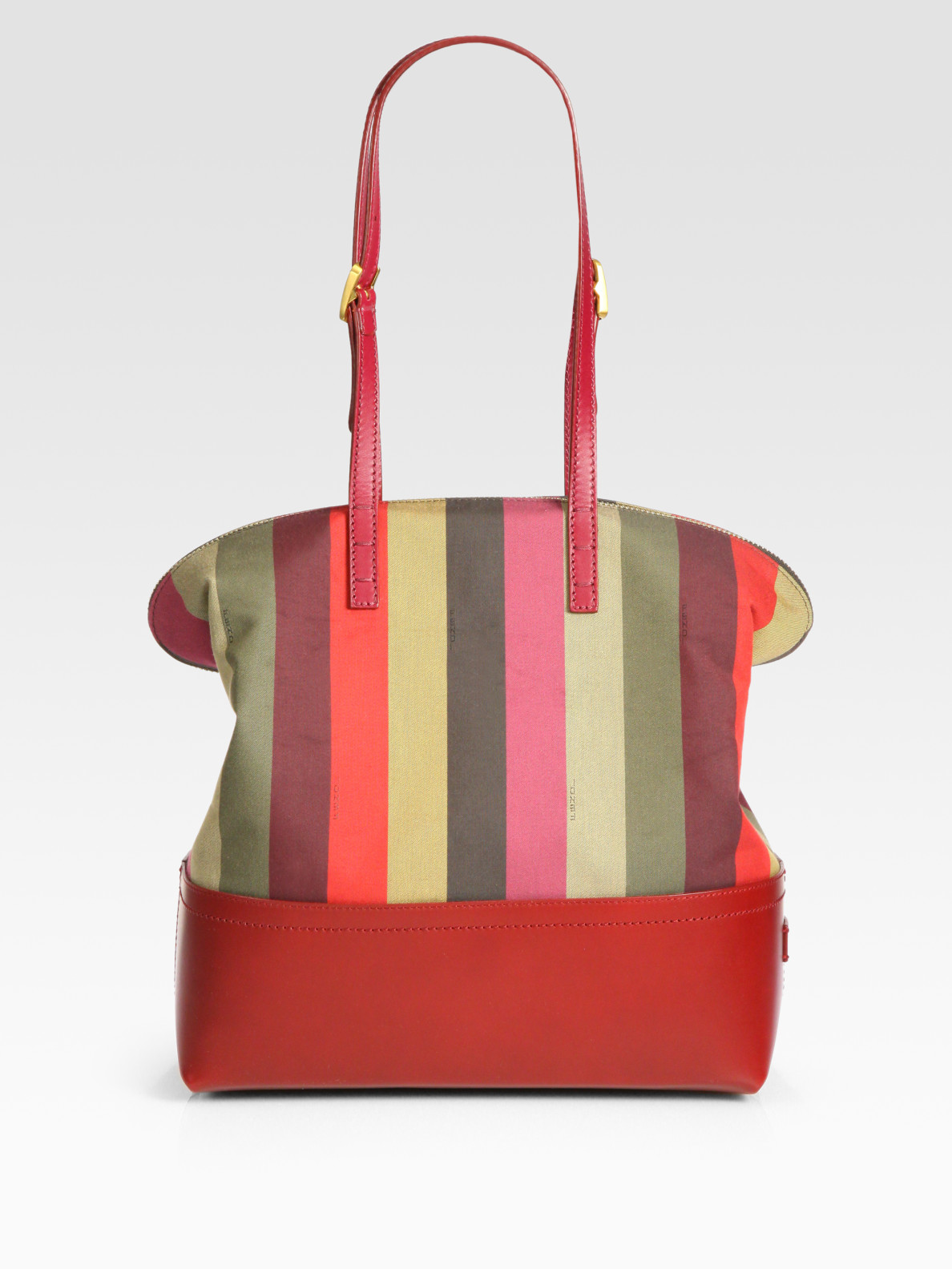 Fendi Pequin 2 Canvas Leather Shoulder Bag in Multicolor (red) | Lyst