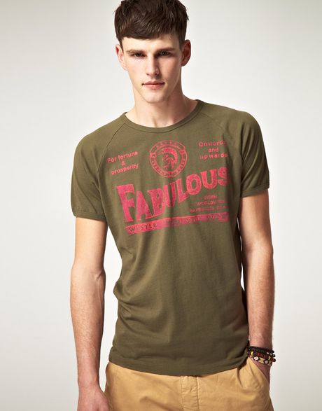 Diesel Tjeb Tshirt in Green for Men - Lyst