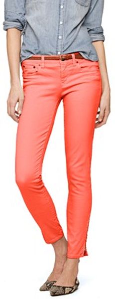 J.crew Garmentdyed Anklezip Toothpick Jean in Pink (neon rose) - Lyst
