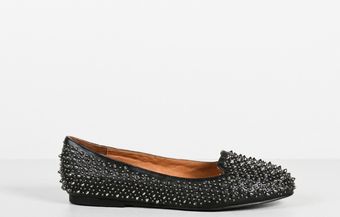 Jeffrey Campbell Martini Studded Flat with Spikes Black - Lyst