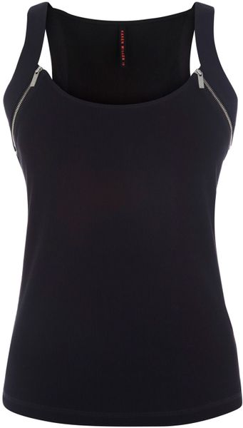 Karen Millen Colourful Sporty Zip Vest in Black - Lyst