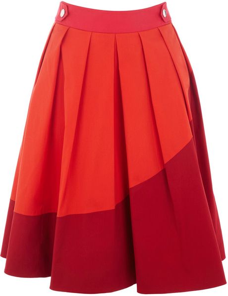 Karen Millen Colour Contrast Collection Skirt in Pink - Lyst