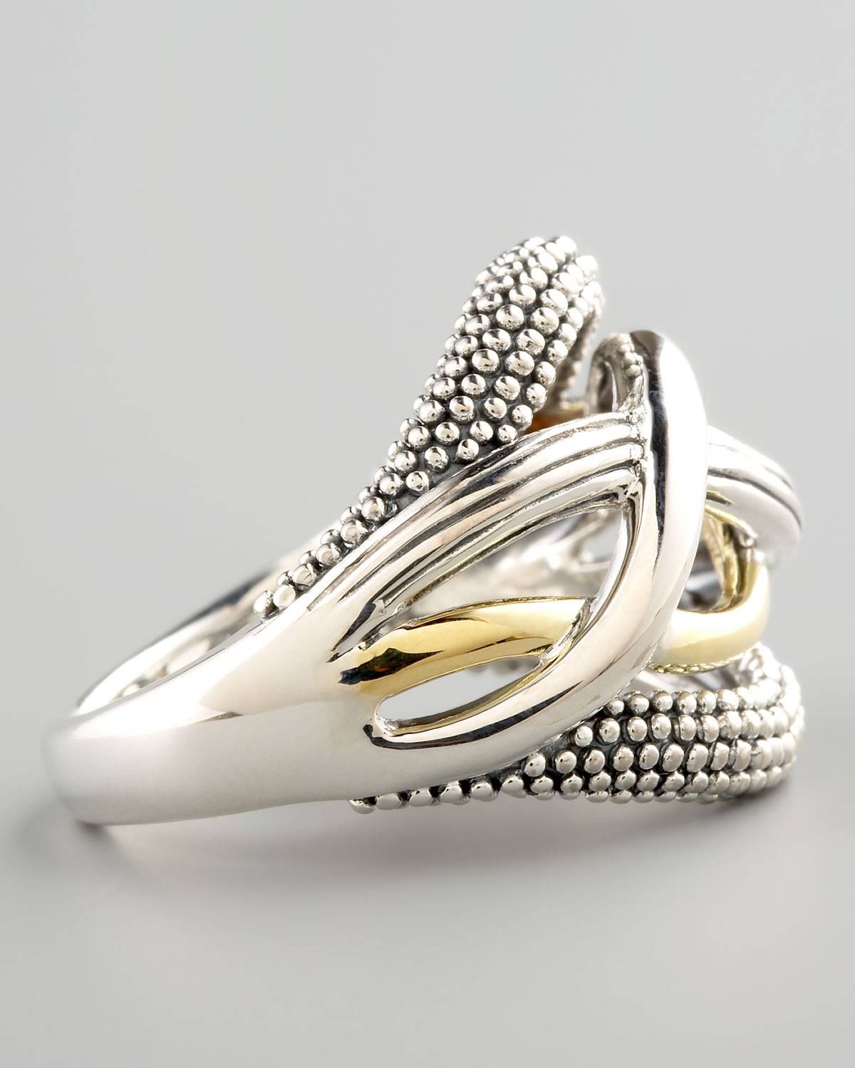 Lagos Unlaced Ring in Silver (silver gold) | Lyst