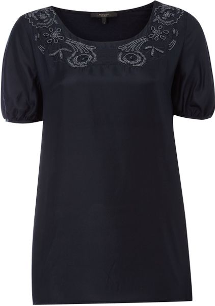Maxmara Weekend Nome Embellished Top with Silky Front in Blue (midnight) - Lyst