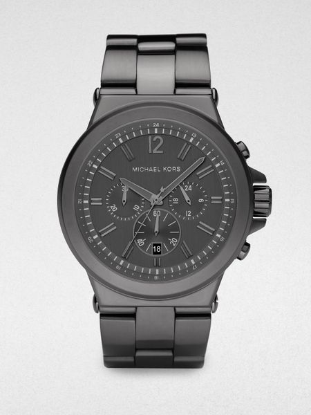 Michael Kors Stainless Steel Chronograph Watch in Black for Men - Lyst
