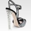 Miu Miu Glitter and Suede Jeweled Heel Sandals in Silver (anthracite) - Lyst