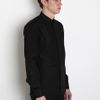 Neil Barrett Slim Fit Pleat Shirt in Black for Men - Lyst