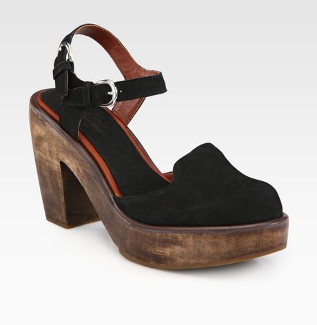 Rachel Comey Nubuck Leather Mary Jane Slingback Platform Sandals in Black - Lyst
