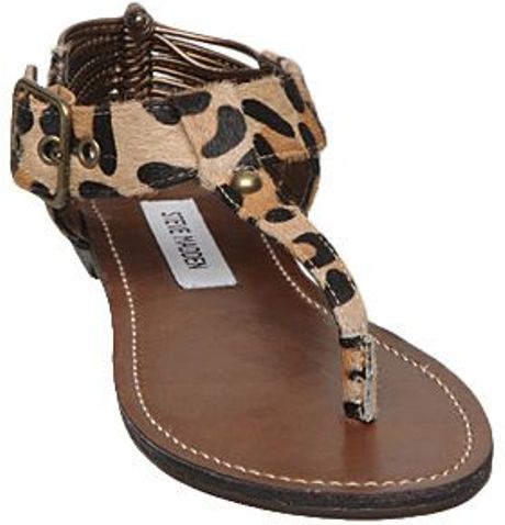 ... Serentil Sm Leopard Toe Post Flat Sandals in Animal (leopard) | Lyst