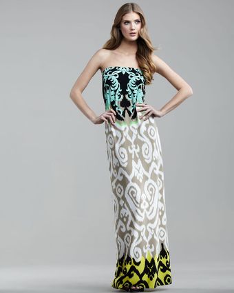 Tibi Strapless Jasmine Print Maxi Dress - Lyst