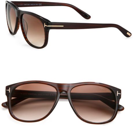 Tom Ford Olivier Plastic Sunglasses in Brown for Men - Lyst