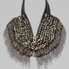 Vera Wang Glass Stone Chain Fringe Zip Necklace in Gray (smoke) - Lyst