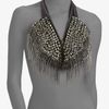 Vera Wang Glass Stone Chain Fringe Zip Necklace in Gray (smoke) - Lyst