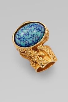 Yves Saint Laurent Goldtone Arty Ovale Ring - Lyst